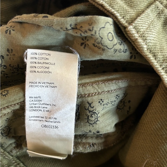 Free People We The Free Osaka Mid Rise Olive Green Barrel Jeans Pants - Picture 9 of 10